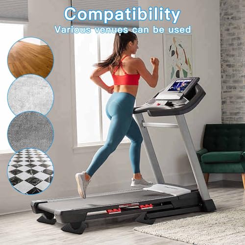 Non-Slip Treadmill Mat Pads, 4x4 Inch High Density Silicone Exercise Equipment Mat - Double-Sided Anti Vibration Pad for Treadmill, Walking Pad, Exercise Bike, Floor Protection - size: 4 PCS