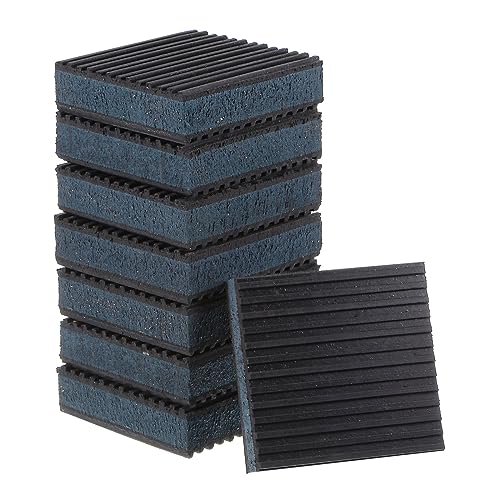 HARFINGTON 8pcs Rubber Anti Vibration Pads 3" x 3" x 7/8" Isolation Vibration Absorbing Pad Damping Mat Anti-Skid Noise with EVA Center for Air Compressor Conditioner Treadmill Washer - size: 3" x 3" x 7/8"