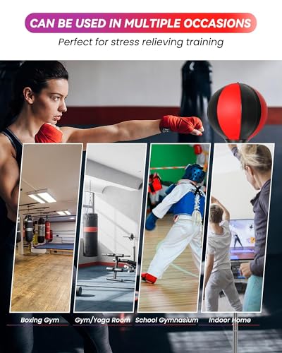 INNOLIFE Fitness Reflex Bag, Boxing Bag for Adults and Teens - color: Black Red