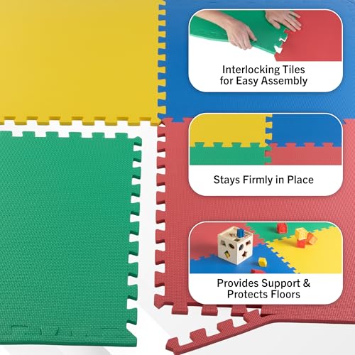 Stalwart EVA Foam Mat Tiles, Multicolor, 4-Pack