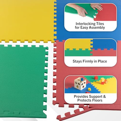 Stalwart EVA Foam Mat Tiles, Multicolor, 4-Pack