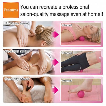 Massage Lacrosse Balls for Myofascial Release, Trigger Point Therapy,Manual Massage Balls, Muscle Knots, and Yoga Deep Tissue Massage. Set of 2 Firm Balls (Pink＆Light Pink) - color: Pink＆light Pink