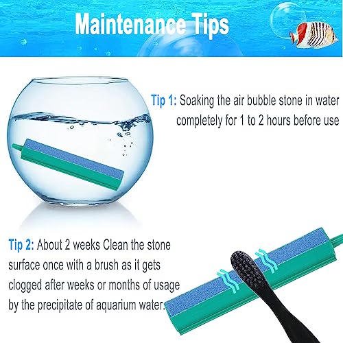 Aquarium Air Stones Bar 6 Inch Air Stone Kit with 5 Pcs Square Oxygen Diffuser Bubble Release Mineral Airstones for Fish Tank Pumps Small DWC Bucket Needs - color: Blue, size: 6 Inch