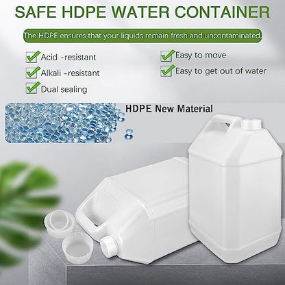 2.5 Gallon Water Jug, F-Style Plastic Jug, Water Storage Containers, Hdpe Containers with Leakproof Cap (4 Pack)