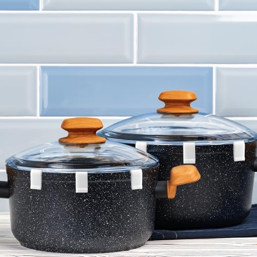 12 Pcs Dutch Oven Lid Protector Clips, Silicone Cookware Lid Protectors White Non-Slip Pot Lids Bumper Lifter Accessories for Stacking Display and Storage Dutch Oven Pots