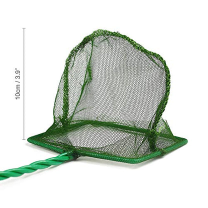 4 Pcs Aquarium Fish Net, 4 Inch Quick Catch Mesh Nylon Fishing Nets with Plastic Handle - Green
