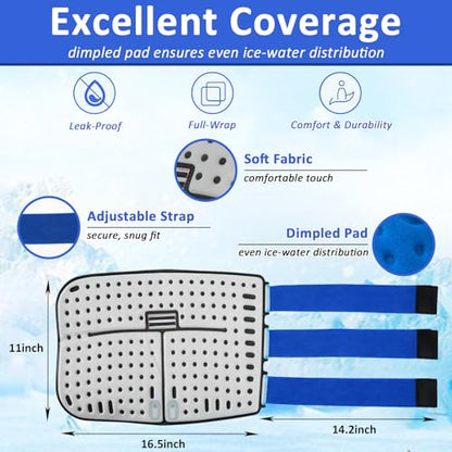 Calf Ice Pack Wrap for Cold Therapy Machine, Replacement Pad Only for Cryotherapy Unit, Cold Water Therapy for Shin Splint Relief, Leg Post-Surgery Swelling & Injury Recovery - Universal Connector
