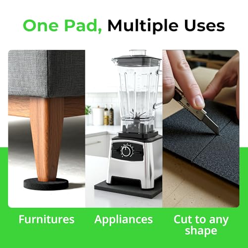 XCEL Neoprene Foam AntiVibration Pads with Adhesive 6" X 6" X 1/4" (8 Pieces)