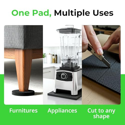 XCEL Neoprene Foam AntiVibration Pads with Adhesive 6" X 6" X 1/4" (8 Pieces)
