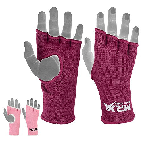 MRX Womens Training Boxing Inner Gloves Bandages MMA Fist Hand Wraps Protector Mitts - color: Burgundy, size: Medium