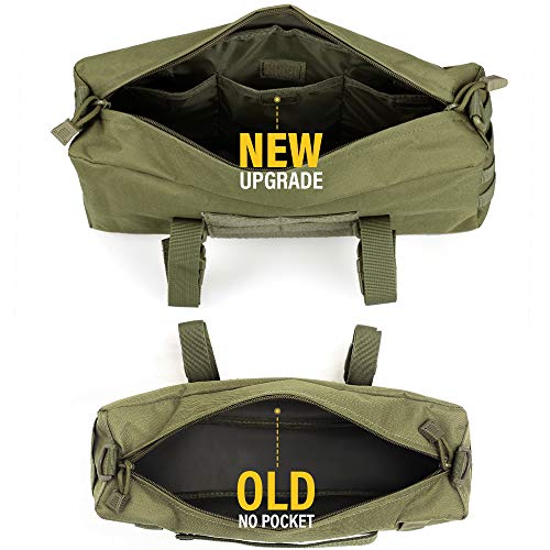 WYNEX Large Molle Pouch, Side Admin Sustainment Pouch for Tactical Backpack | Molle Attachments Bag, Vertical Pack for Military Assault Backpack Army Rucksack, with Shoulder Strap for Use as Sling Bag - color: Army Green (upgraded) - 2 Packs