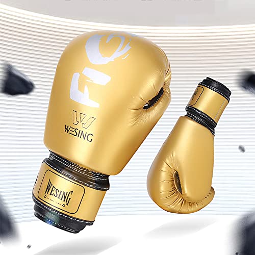 Wesing Kids Boxing Gloves for Boys and Girls, Youth Boxing Training Gloves, 6oz Kids Sparring Punching Gloves for Punching Bag, Kickboxing, Muay Thai - color: Gold