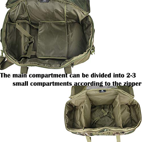 3 in 1 Tactical Travel Duffel Bag Backpack, Heavy Duty Gym Bag 85L,Green | Waterproof 600D nylon, internal collapsible dividers, weekend overnight travel, gym workout,military bag,(27x14x11)In - color: Green, size: 85L,(27x14x11)Inches