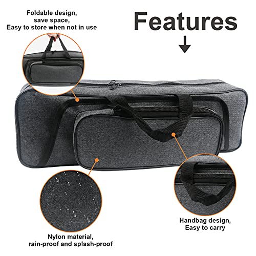 Hikary 43CM/17Inch Fishing Rod Case - Portable Folding Fishing Pole Tackle Storage Bag (gray)