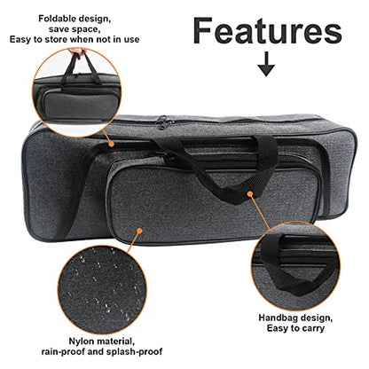 Hikary 43CM/17Inch Fishing Rod Case - Portable Folding Fishing Pole Tackle Storage Bag (gray)