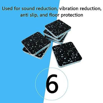Luwint Treadmill Mat Pads, Rubber Foam Padding, Sound Isolation, Anti Vibration, Shock Absorbing, Noise Reduction Floor Protection Sheets for Treadmill, Washer Machine, Exercise Equipment - color: 6 Pcs