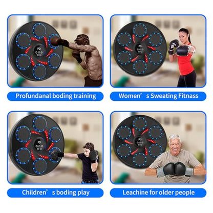 Music Boxing Machine for Adults Kids Large Size Interactive Punching Pad Trainer with Boxing Gloves Wall Mounted Electronic Musical Boxing Machine,9 Modes & 9 Speeds