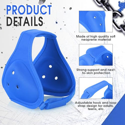 3 Pcs Wrestling Headgear for Kids Youth,Soft Adjustable Ear Guard,Blue - color: Blue