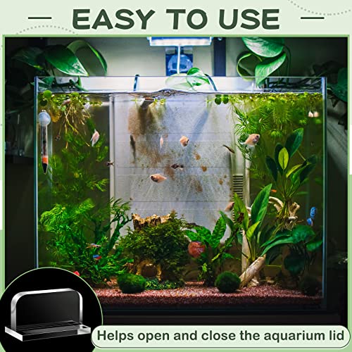 4 Pcs Aquarium Lid Handles Acrylic Fish Tank Cover Handles Adhesive Tank Lid Replacement Handle for Aquarium Fish Tank Lid, 2.36 x 1.38 Inch (Transparent) - color: Transparent