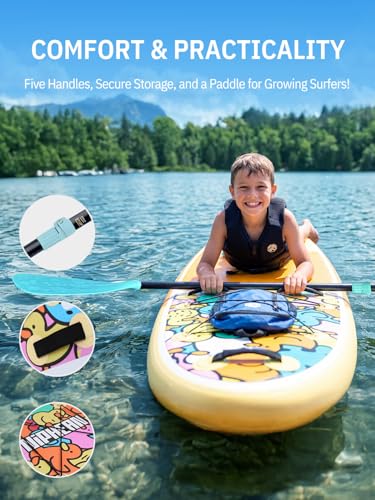 Niphean 10' Inflatable Paddle Board, Ultra-Light SUP for Beginners - color: Yellow