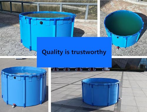 PVC Folding Fish Pond with Drain Valve - Temporary Water Storage Pool for Koi, Goldfish & Saltwater Fish - Durable Outdoor Canvas Tank for Garden, Backyard & Aquatic Use - size: 1.5X0.8m