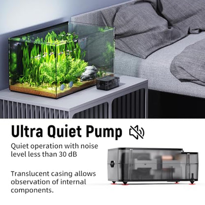 Aquarium Air Pump,Ultra-Quiet/Small Size/More Output Air Pump for Fish Tank 1.5w/29GPH/14Kpa,with Air Stone Bubbler,Adjustable Airflow,Single Outlet Suitable for 20-40 Gallon Fish Tank