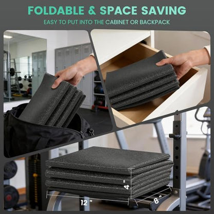 Walking Pad Mat for Carpet, 1/4" Thick Foldable Treadmill Mat for Hardwood Floors, 55"x23.6" High Density Under Walking Pad for Bike, Elliptical, Indoor Use, Floor Protection, Noise Shock Absorption