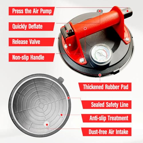 2026 2Pcs 8" Suction Cups for Glass/Tile/Windows | Heavy Duty Glass Suction Cups | 160kg to Lift Large Glass | Tile Suction Cup Tool with Case | 3-Layer Strong Grip | ventosas para Cristal