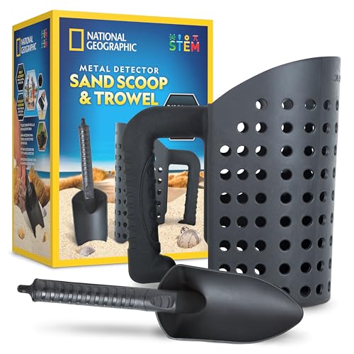 NATIONAL GEOGRAPHIC Metal Detector Accessories – Includes Sand Scoop for Metal Detecting and Metal Detector Shovel, Use as Sand Sifter for the Beach, Metal Detecting Accessories