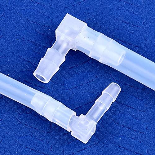 Plastic 1/4” Hose ID 90 Degree Elbow Barb Fitting, 6 Pcs Equal Barbed Joint Splicer Mender Adapter Union Adapter for Boat Aquarium - size: 1/4 Inch