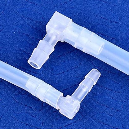 Plastic 1/4” Hose ID 90 Degree Elbow Barb Fitting, 6 Pcs Equal Barbed Joint Splicer Mender Adapter Union Adapter for Boat Aquarium - size: 1/4 Inch
