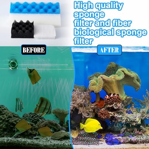 24 Pcs Compatible with Fluval 406/407 Aquarium Filters Sponge Set, Including Foam Pad, Water Polishing Pad, Foam Max, for Replacement Filter Media (Compatible with Fluval 406/407) - style: 406/407