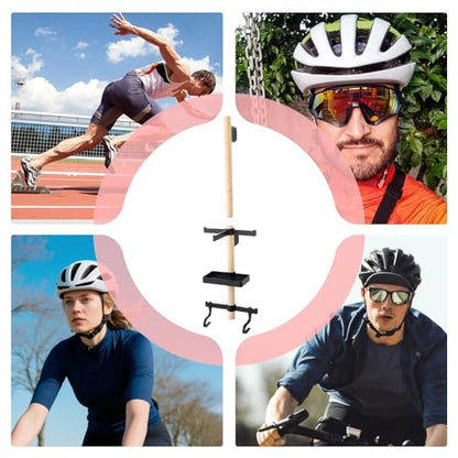 Bicycle Equipment Rack – Solid Wood Wall Holder, Gear Storage Organizer, Helmet Shoe Glasses Stand | Mounted Wall Display, Compact Storage Solution for Cycling Accessories and Gear - size: Perforated version