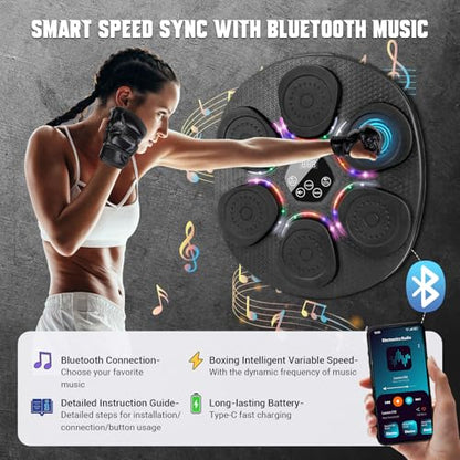 Music Boxing Machine for Adults & Kids, 9 Modes, 6 Speeds & 3 Sensitivity