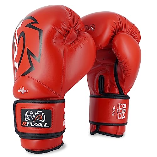 RIVAL Boxing RS4 2.0 Aero Sparring Gloves, Hook and Loop Closure - Multi-Layered, Low-Density Foam Padding and Soft Inner Lining - color: Red, size: 12 oz.