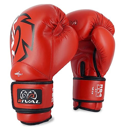 RIVAL Boxing RS4 2.0 Aero Sparring Gloves, Hook and Loop Closure - Multi-Layered, Low-Density Foam Padding and Soft Inner Lining - color: Red, size: 12 oz.