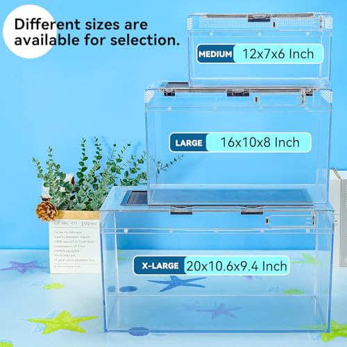 20x10.6x9.4'' Turtle Tank Kit - High-Definition Aquarium With Heating Lamp, Filter, Advanced Ventilation, High-Temperature Resistance, Complete Accessories for Habitat