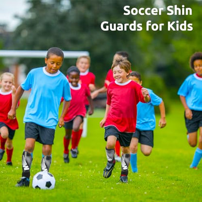 Shin Guards Soccer Youth Kids, Shin Guard Boys Girls Teenagers 2-18 Yrs Old | Soccer Shin Guards with Ankle Sleeves Protection - Football Shin Pads Equipment with Adjustable Strap - color: Black, size: Small