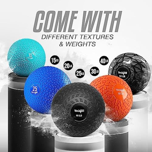 Yes4All Sand-Filled Slam Ball for Strength Training - color: Black, size: 40lbs