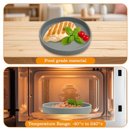 Silicone Dog Food Plate Shallow Dog Bowl Flat Cat Dish 2 Pack Small Puppy Plates for Small Dogs and Cats Whisker Fatigue Pet Feeding Bowls for Dry and Wet Food (Light Brown) - color: 2 Pcs - (Light Brown)