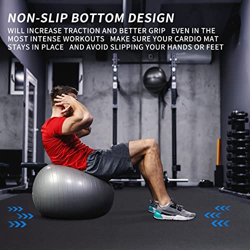 MRO Extra Large Exercise Mat 15'x6'/12'x6'/9'x6'(7mm) - color: Black, size: 6*12 FT