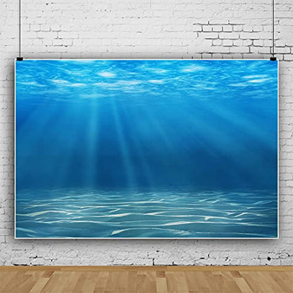 Underwater World Background 13x10ft Undersea World Sunlight Deep Sea Blue Water Sun Ray Backdrop Seabed Children Birthday Party Home Decoration Kid Boy Newborn Photo Studio Aquarium Background - size: 13x10ft
