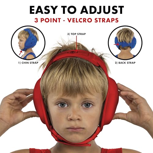 Matman Dynasty Wrestling Headgear & Protective Ear Guards for BJJ & MMA - color: Red, size: Youth