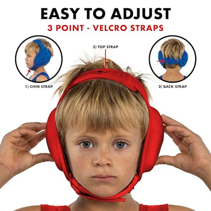 Matman Dynasty Wrestling Headgear & Protective Ear Guards for BJJ & MMA - color: Red, size: Youth