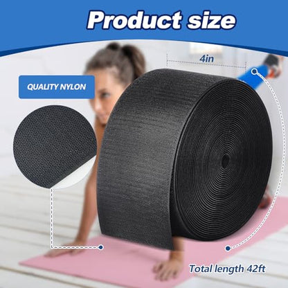 Shappy Gymnastics Mat Hook Fastener Gymnastics Cheer Mats Tape Strip for Tumbling 4" Wide Carpet Repair Nylon Hook for Carpet Bonded Foam Seams Cheer Gym Floors Cheerleading Supplies - color: Black