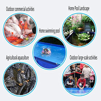 Transparent Fish Pond Thicken Canvas Pool, Above Ground Swimming Pool PVC Canvas with Steel Frame Ponds Fish Tank Koi Goldfish for Rain Barrel Water Collector (Color : Cle