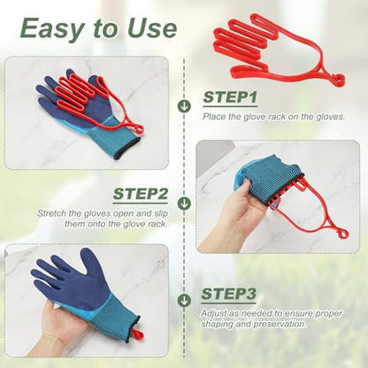 PATIKIL Golf Gloves Stretcher, Plastic Keeper Support Rack Holder Dryer Hanger Frame with Hanging Hook - color: Red/Black