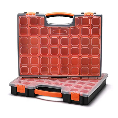 2PCS Multi-Purpose Portable Organizer Box Set with 44-Removable Compartments, 2 Pieces Professional Boxes with Dimension 16.2"L*13"W*2.3"H - size: 2 PCS