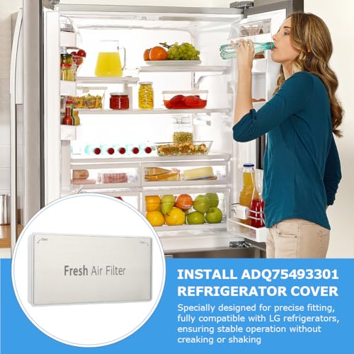 ADQ75493301 Refrigerator Fresh Air Filter Cover Replacement, Fresh Air Filter Assembly Compatible with L-G Refrigerator LRMVS3006S, LRMDS3006S, LRMVC2306S, LRMDC2306D, LRMDS3006D LRFVC2406S LRFDS3016S