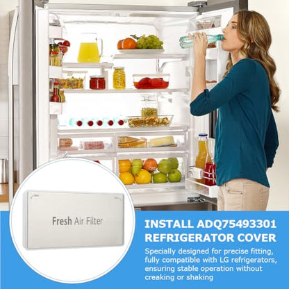 ADQ75493301 Refrigerator Fresh Air Filter Cover Replacement, Fresh Air Filter Assembly Compatible with L-G Refrigerator LRMVS3006S, LRMDS3006S, LRMVC2306S, LRMDC2306D, LRMDS3006D LRFVC2406S LRFDS3016S